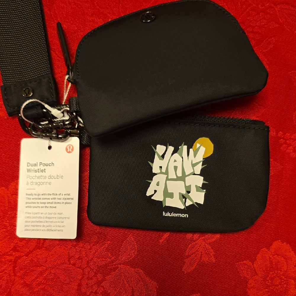 Lululemon Black Dual Pouch Wristlet